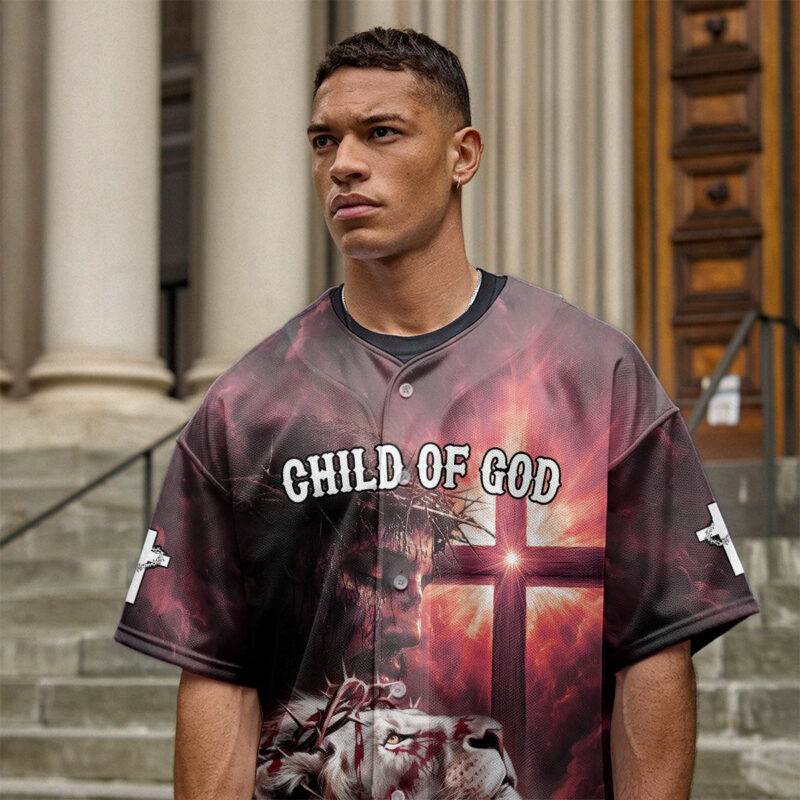 Child Of God Risen Warrior Baseball Jersey