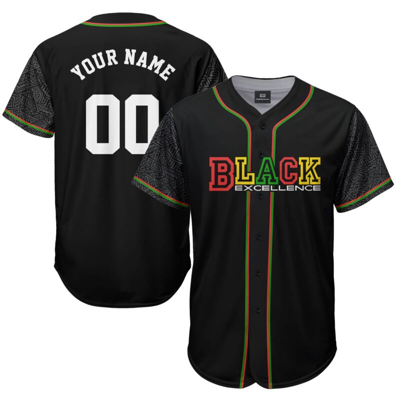 Black Excellence Baseball Jersey