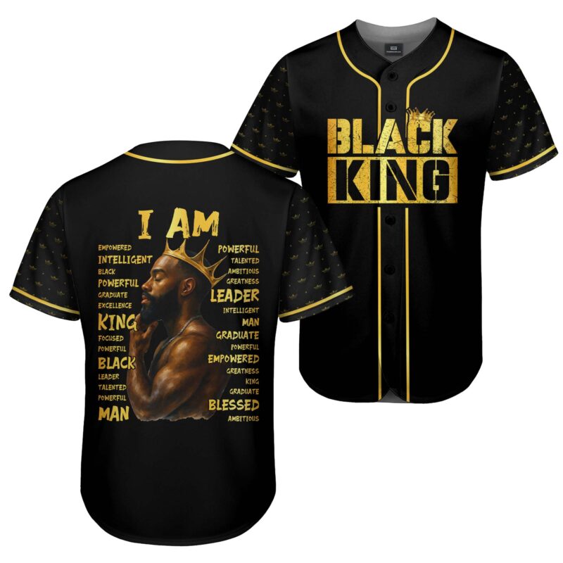 Black King Man Baseball Jersey