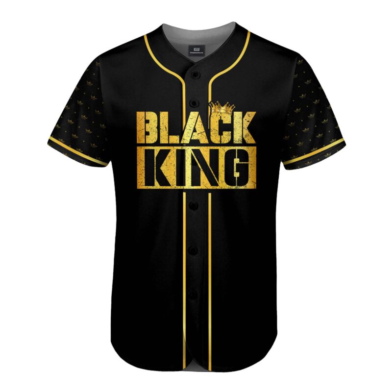 Black King Man Baseball Jersey