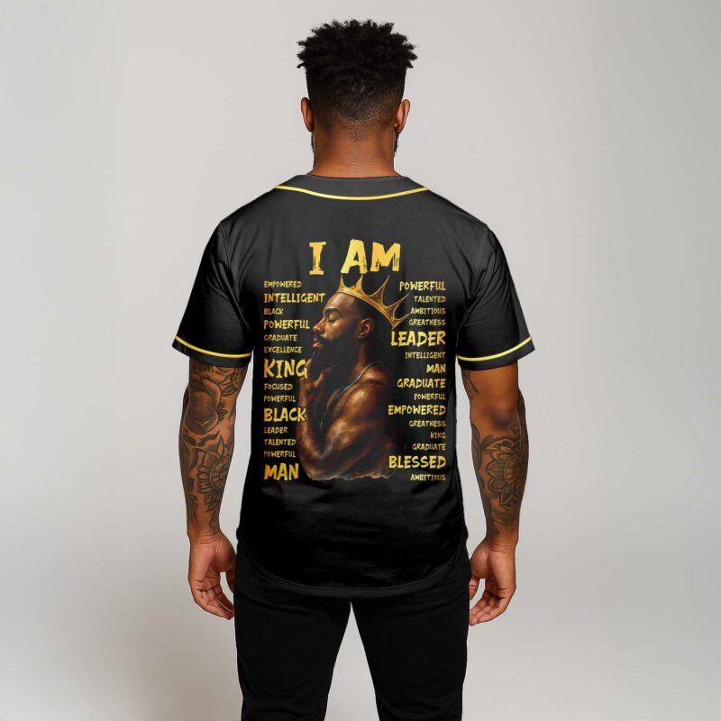 Black King Man Baseball Jersey