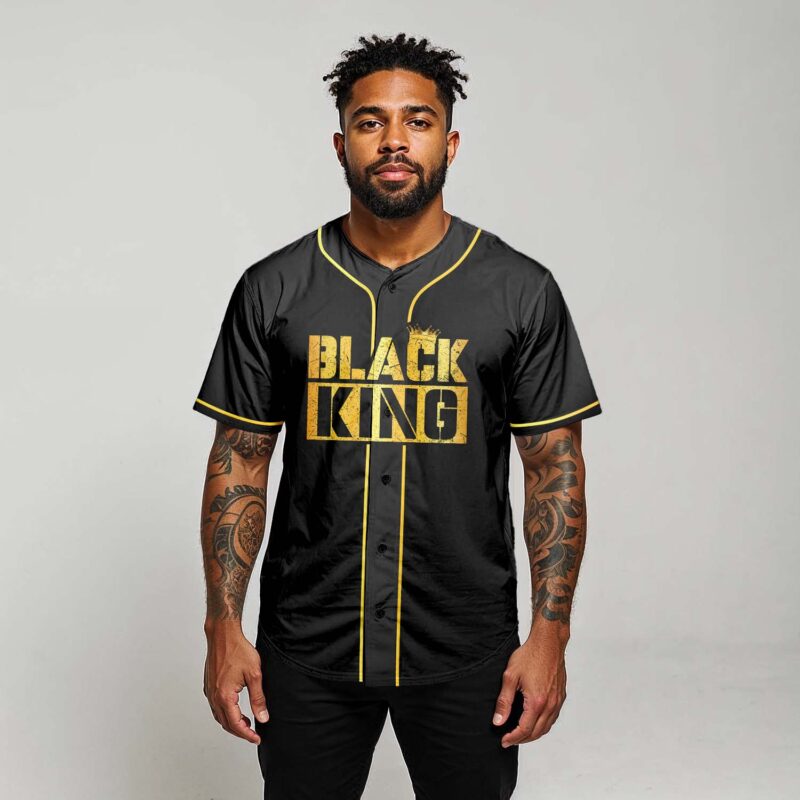 Black King Man Baseball Jersey