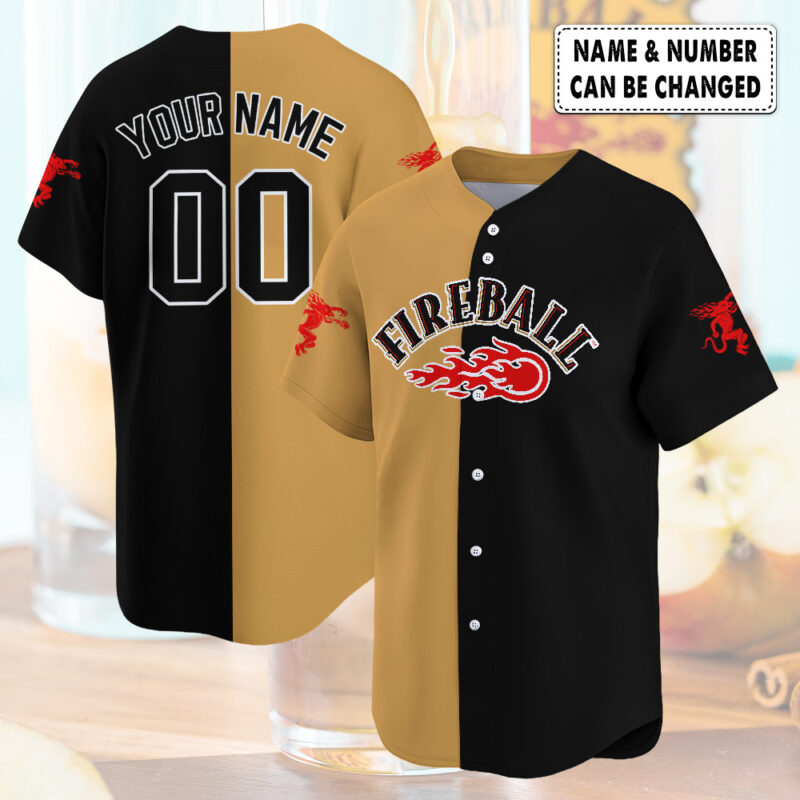Personalized Fireball Baseball Jersey