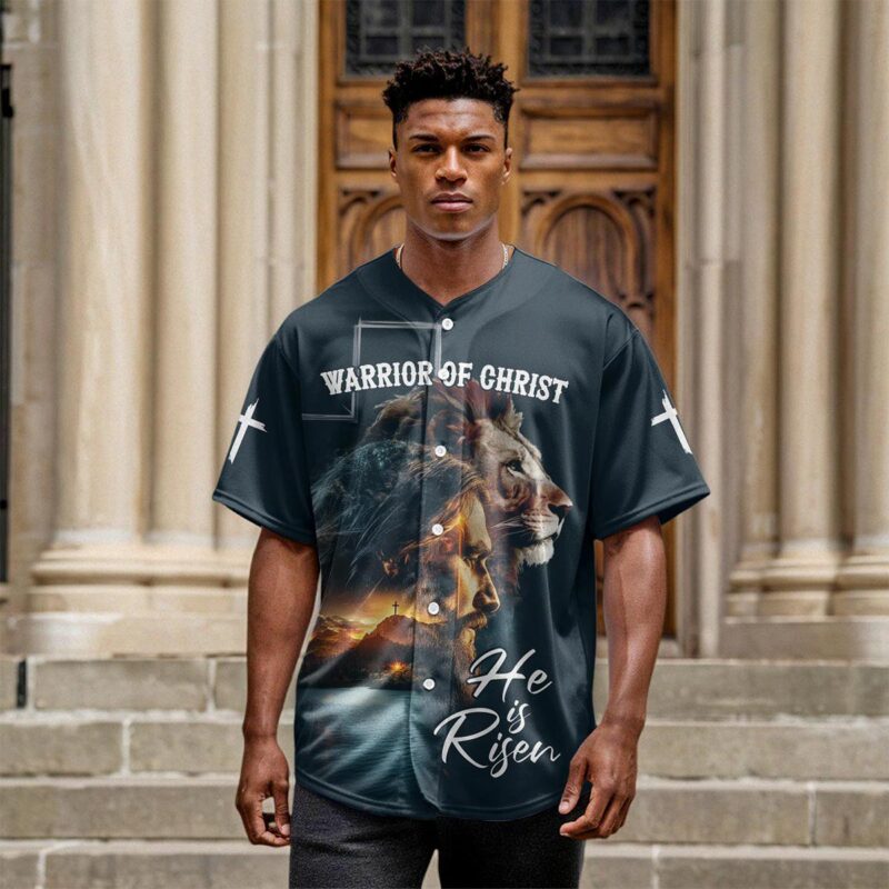 Warrior of Christ He is Risen Baseball Jersey