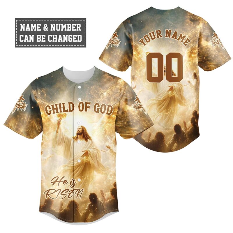Child Of God He is Risen Baseball Jersey