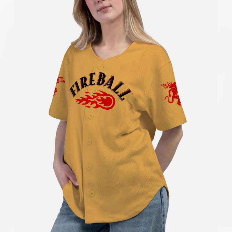 Personalized Fireball Baseball Jersey