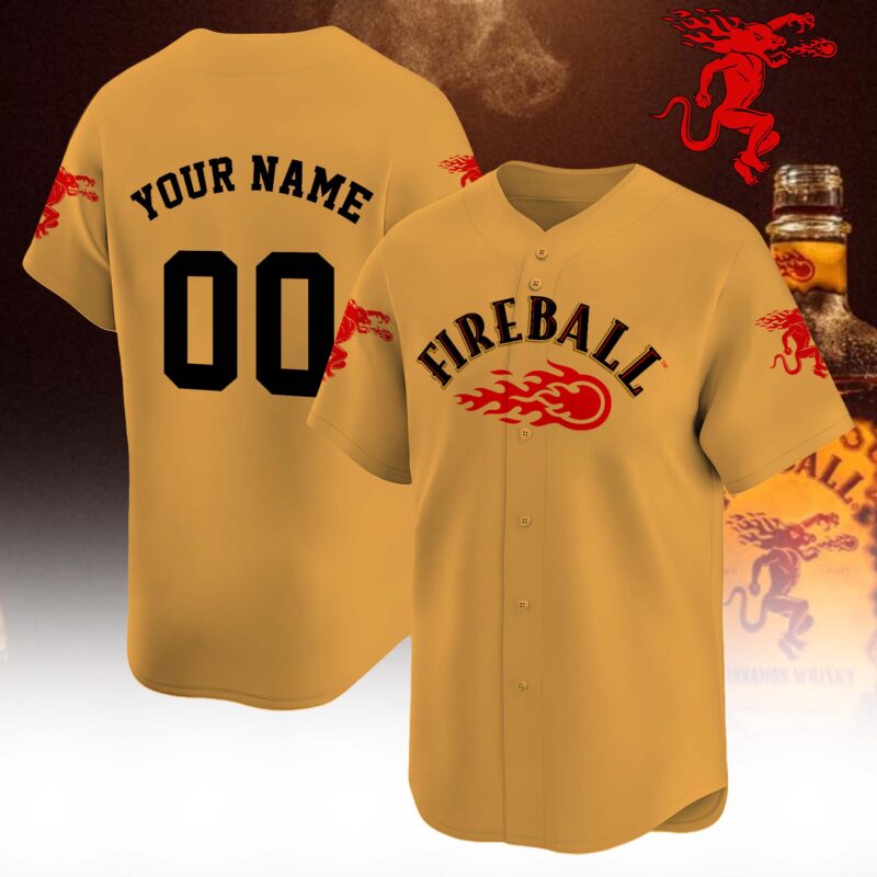 Personalized Fireball Baseball Jersey
